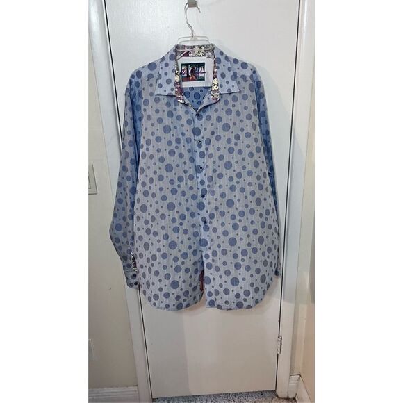 ROBERT GRAHAM BLUE PHILLIPE LONG SLEEVE BUTTON DOWN MENS SZ 2XL - Picture 1 of 12
